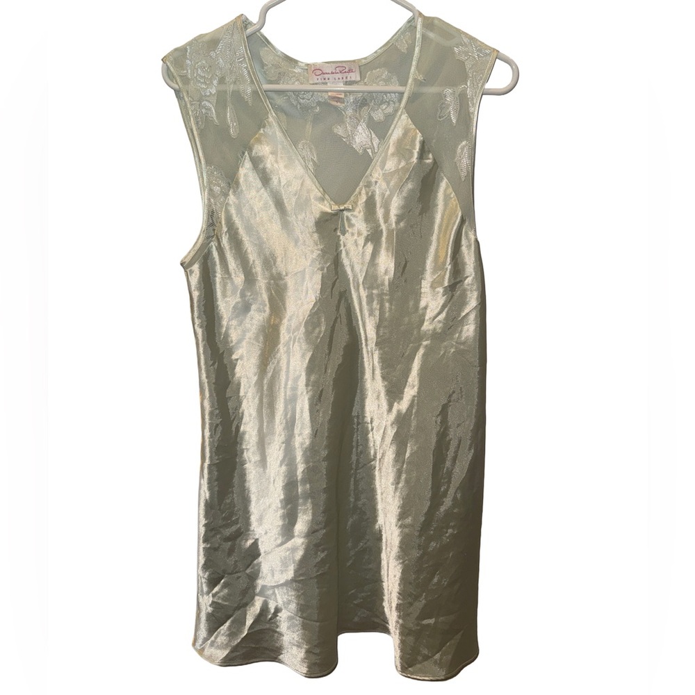 Oscar de la Renta Cream Satin Chemise
